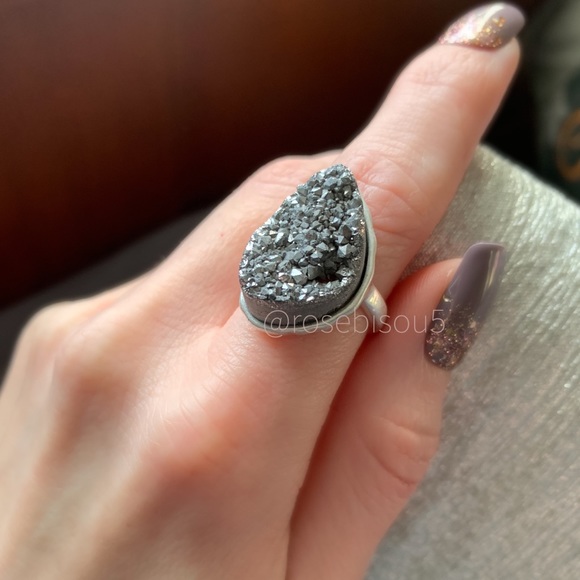 RoseBisou5 | 5PinkKisses Jewelry - 💍🆕Silver Druzy Natural Stone Statement Ring